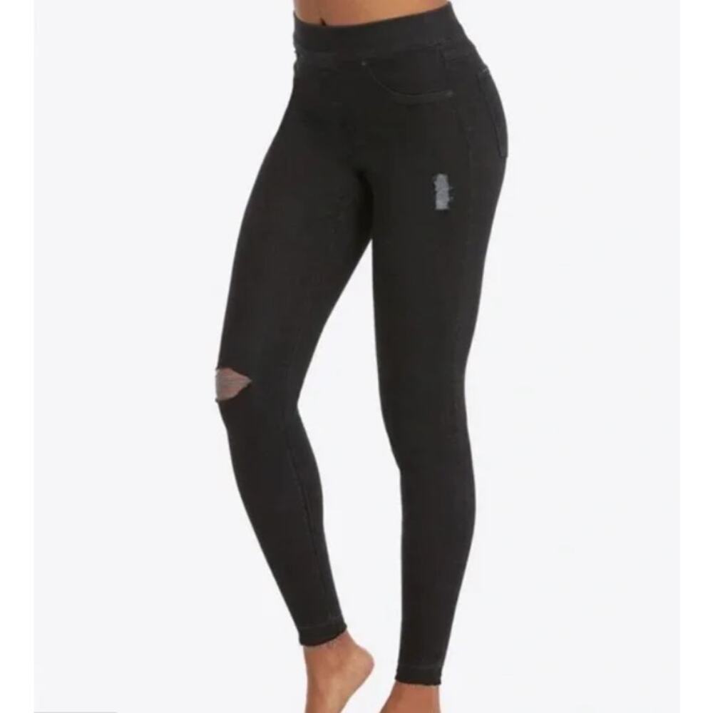 Spanx Distressed Ankle Skinny Jeans 20213Rโ Vintage Black Women's Small Casual